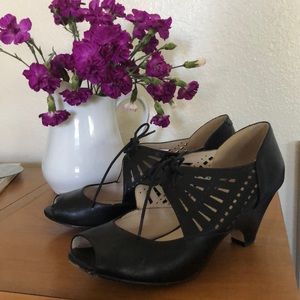 Chelsea crew peep toe lace up heel